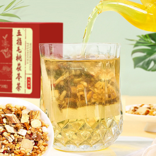 Wuzhi Peach Poria Tea Boxed 150g Orange Peel Gorgon Fruit Bitter Buckwheat Gardenia Coix Seed Tea Bag