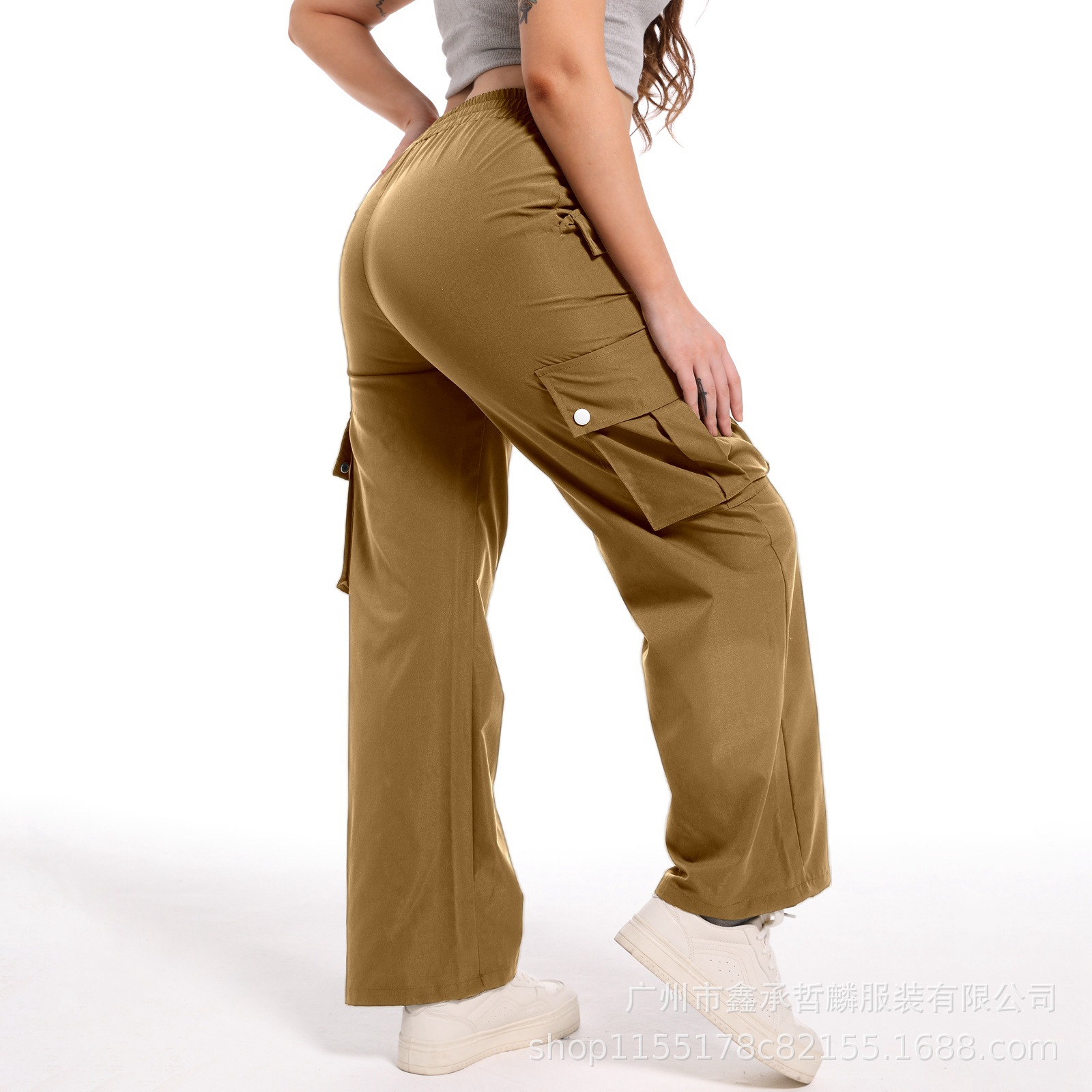 2025 comercio exterior TEMU pantalones anchos transfronterizos de cintura alta de cuatro estaciones, monos rectos, pantalones de cercanías de temperamento, pantalones casuales