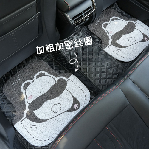 Cartoon Car Floor Mat Cute Car Use Abrasion Proof Durable Foot Mat Can Be Cut Dustproof Cord Car Floor Mat