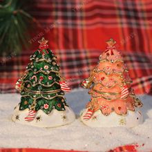 欧式珐琅彩首饰盒圣诞树摆件网红ins风七宝烧圣诞节礼品手工艺品