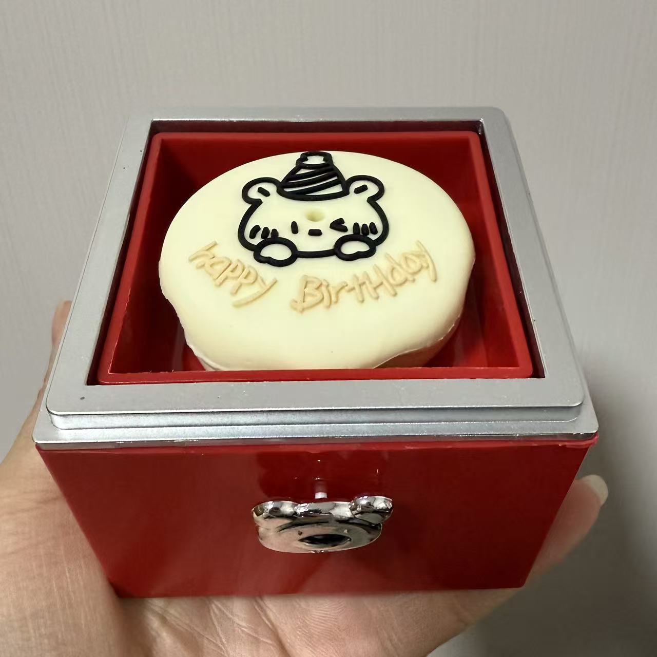 Caja de anillo giratoria de pastel de oso Regalo sorpresa de cumpleaños 520 Joyero de confesión de San Valentín para novia y novia