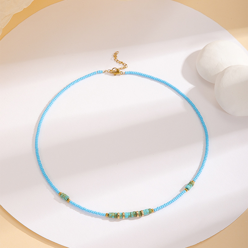 Miyuki Japón importó cuentas redondas Bohemia Picasso pequeño collar de piedra 2023 verano nuevo