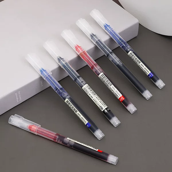 Simple Direct Liquid Gel Pen Student Creative Ball Pen Large Capacity Quick-drying Direct Liquid Pen Test Learning Sign Pen