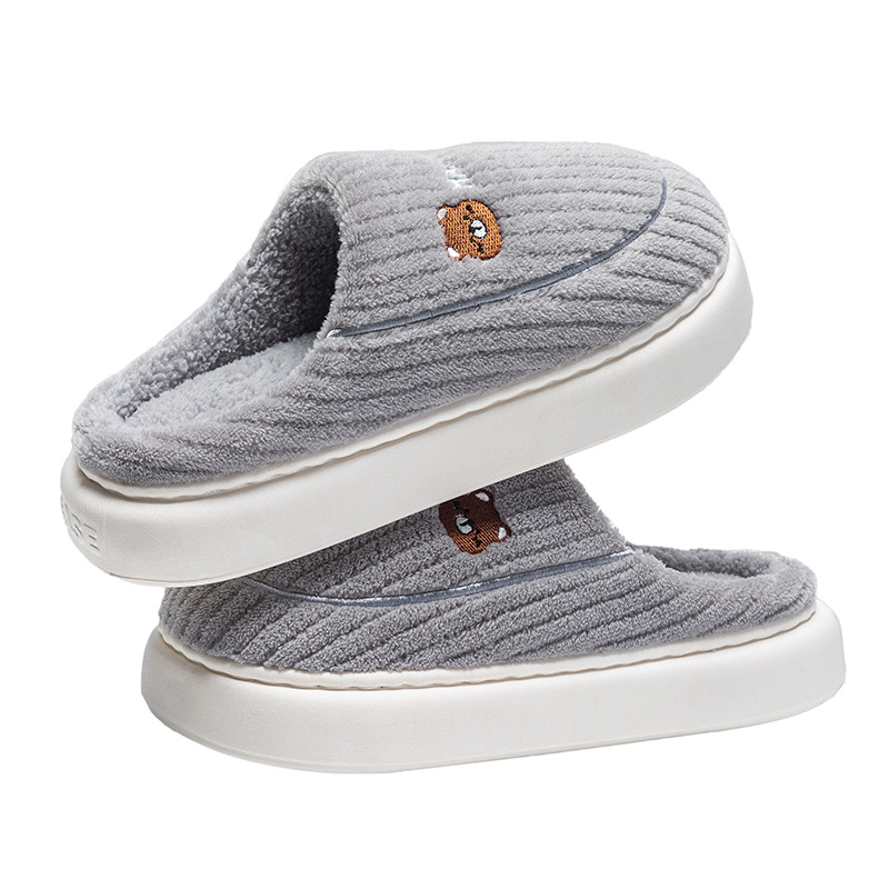 Pantuflas de algodón para mujer, nuevo estilo de otoño e invierno, antideslizantes para interiores, pantuflas cálidas para hombre, invierno.