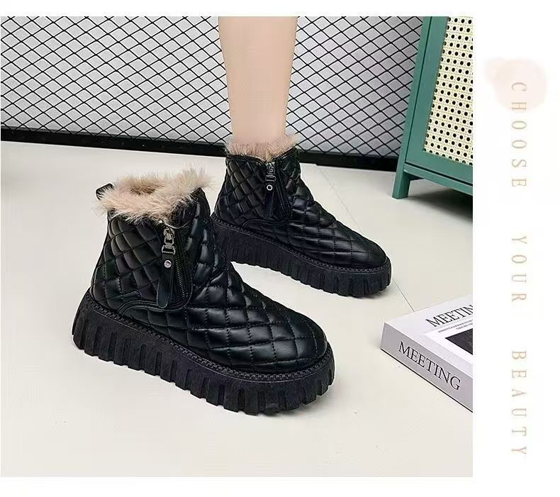 Neklizajuće čizme za snijeg, ženske nove zimske baršunaste zadebljane čizme za snijeg, ženska gornja odjeća, podižuće tople pamučne čizme_voghion.com