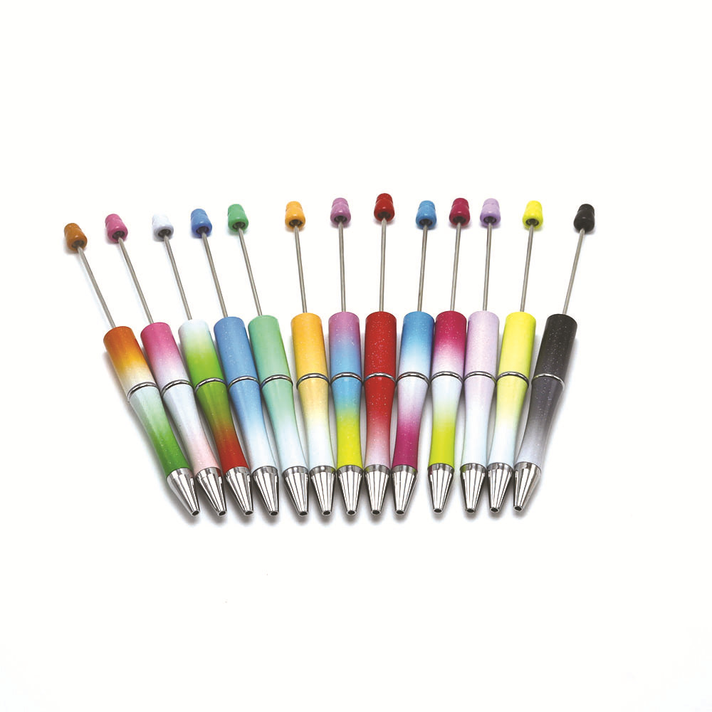 Bolígrafo de plástico con cuentas degradado color multi-funcional creativo lindo bolígrafo creativo fresco