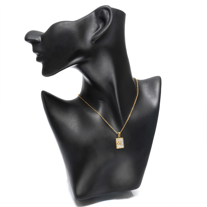 Simple Style Constellation Stainless Steel Inlay Shell Pendant Necklace 1 Piece