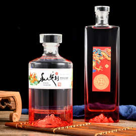 白酒瓶空瓶500ml自酿散装瓶加厚透明开山珍藏玻璃一斤装包装