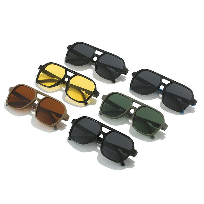 Gafas de Sol de Marco grande de estilo piloto cara modificada gafas de sol de marea neutra conducción protección UV esencial