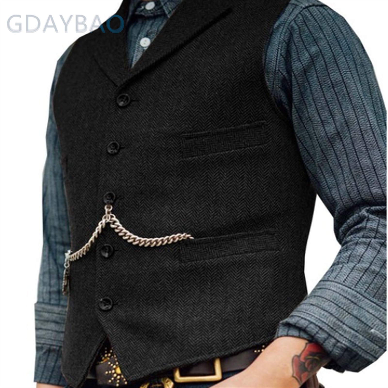 Herren Blazer Westen neue männer casual solide farbige fischgräten weste_voghion.com
