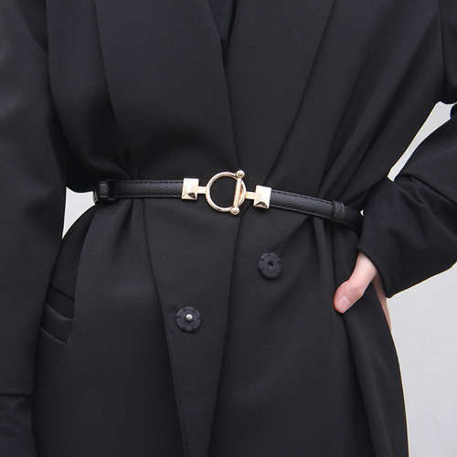 Thin belt for women, decorative summer waist chain with suit, coat, dress, waist-cinching, versatile, simple, Korean style belt