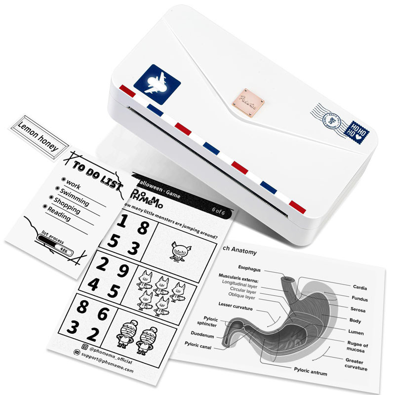 M03AS Impresora incorrecta de impresión Xiansen Versión en el extranjero del teléfono móvil Bluetooth Conexión sin tinta Máquina doméstica para estudiantes de 300DPI