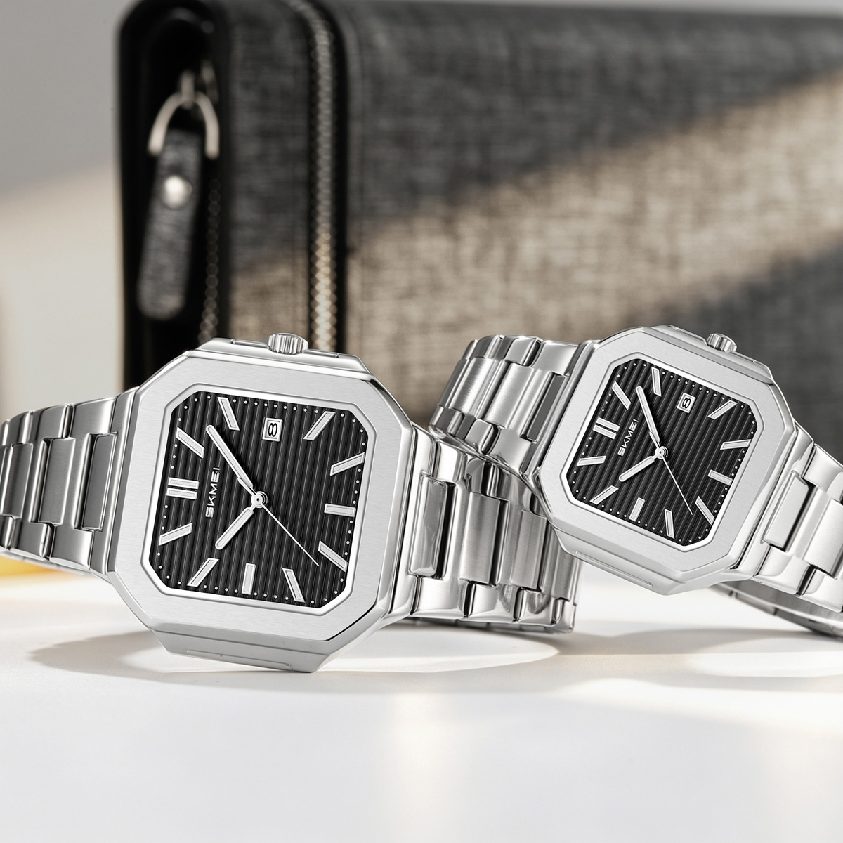 Momento de pareja de acero reloj de cuarzo multicolor impermeable relojes comerciales regalos personalizados fábrica de stock transfronterizo