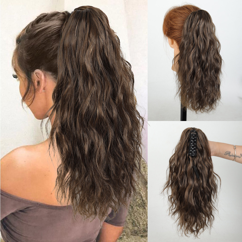 Short Curly Hair Claw Clip Ponytail Synthetic Drawstring Pony_voghion.com