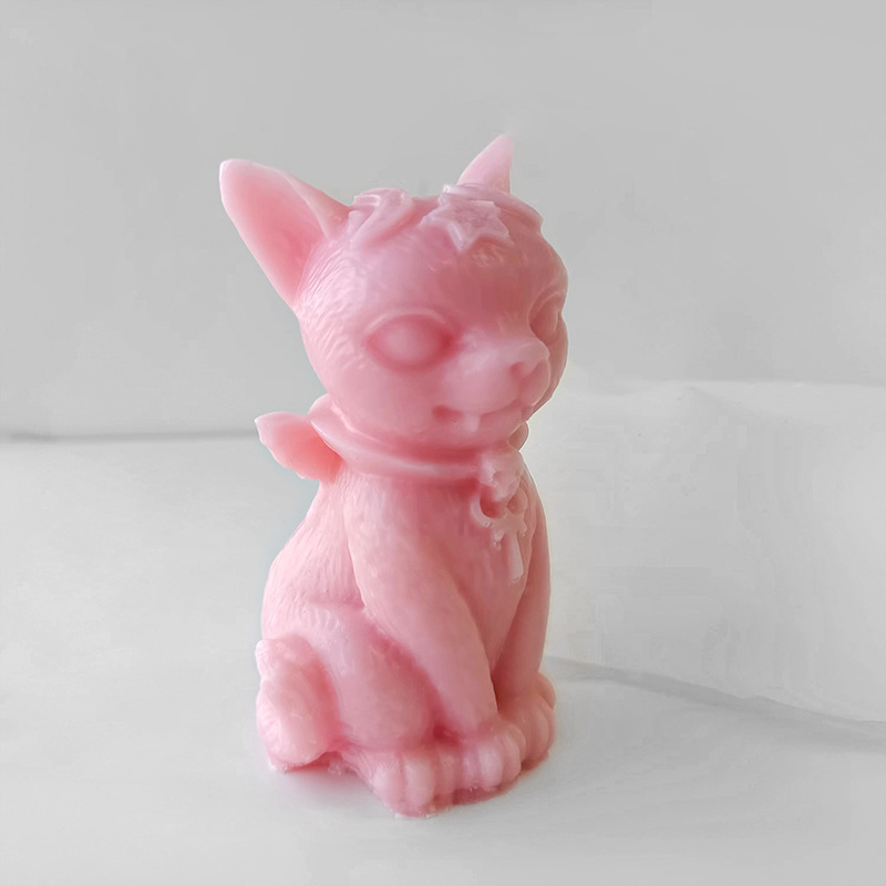 Nuevo molde de silicona gatito tridimensional DIY resina epoxi molde gatito aromaterapia hecho a mano decoración de la vela herramienta abrasiva