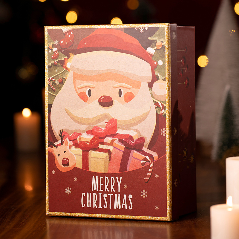 En stock caja de regalo de Navidad cubierta de cielo rojo caja de regalo grande bufanda termo taza caja de Nochebuena caja de Apple image 8