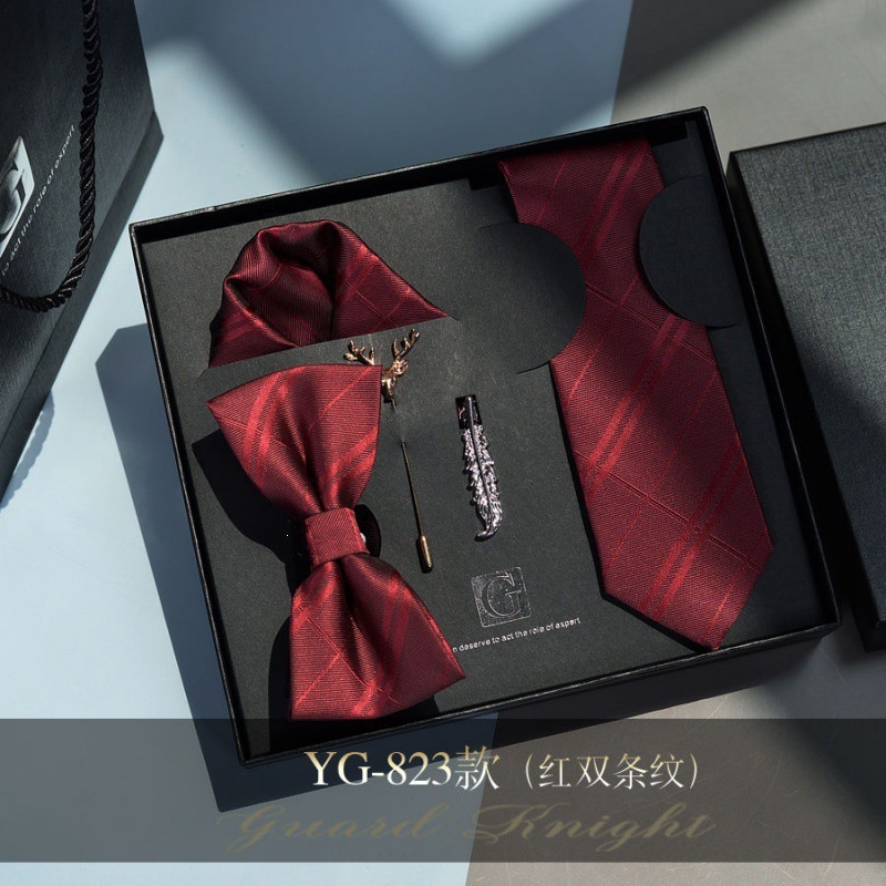 Caja de regalos de boda de novio formal europeo y americano corbata casual coreana para niños regalos de San Valentín sin golpear image 28