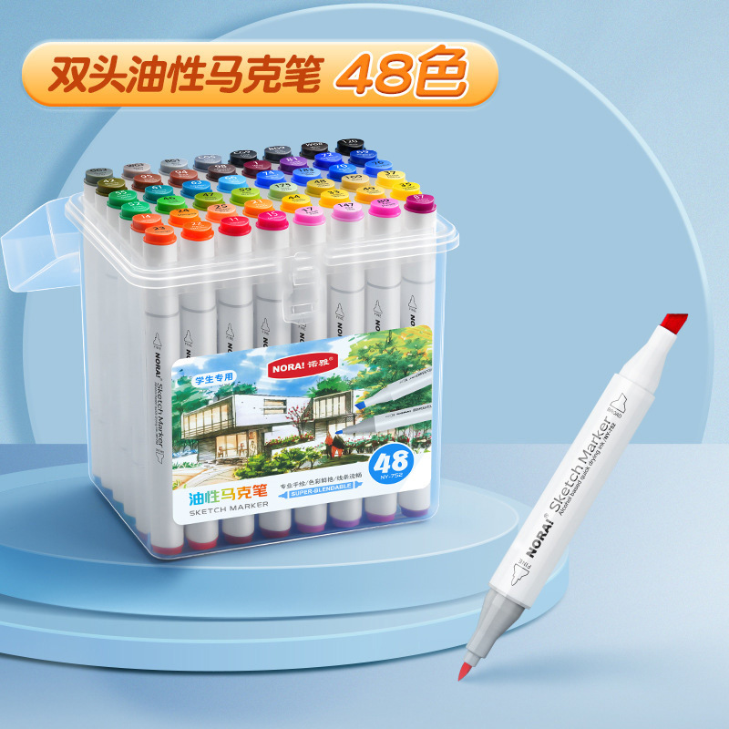 Juego de rotuladores a base de aceite Noya, cuerpo triangular, rotuladores de doble punta para graffiti y acuarela, rotuladores de colores para estudiantes, rotuladores de dibujo.