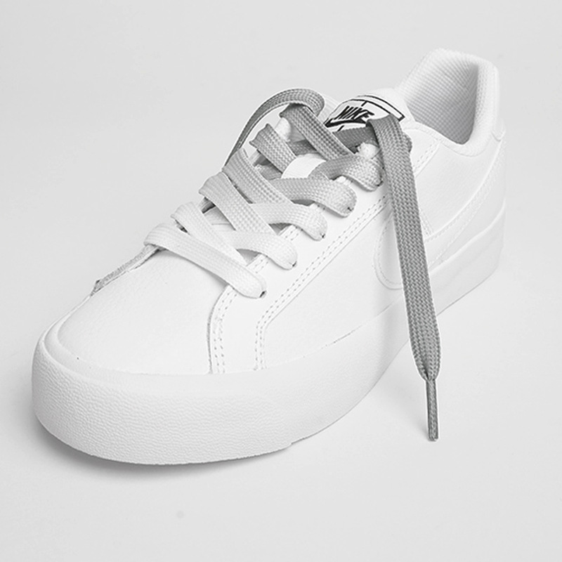 Lona zapatos blancos gradiente cordón transparente doble capa