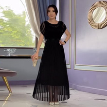 2025年夏季新款欧美亚马逊跨境外贸女装收腰无袖雪纺黑色优雅长裙