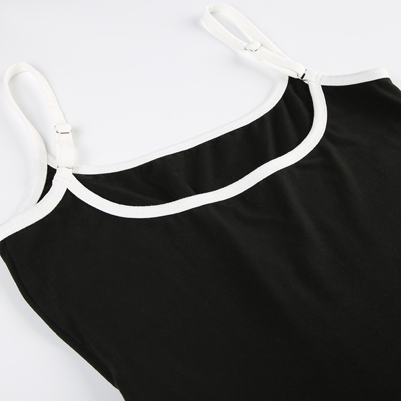 Women Clothing Edge Adjustable Sling Jumpsuit Contrast Color Tight Sexy Yoga Sports One Piece Trousers