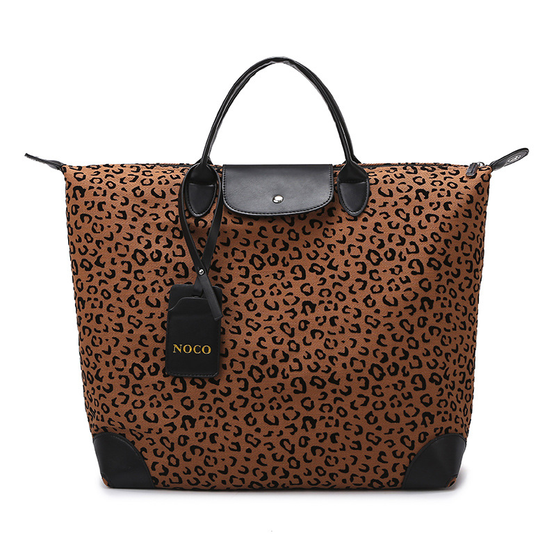 Bolsa de viaje de leopardo transfronterizo, bolsa de yoga, bolsa deportiva de ocio de gran capacidad para mujeres, bolsa de musculación de moda europea y americana.