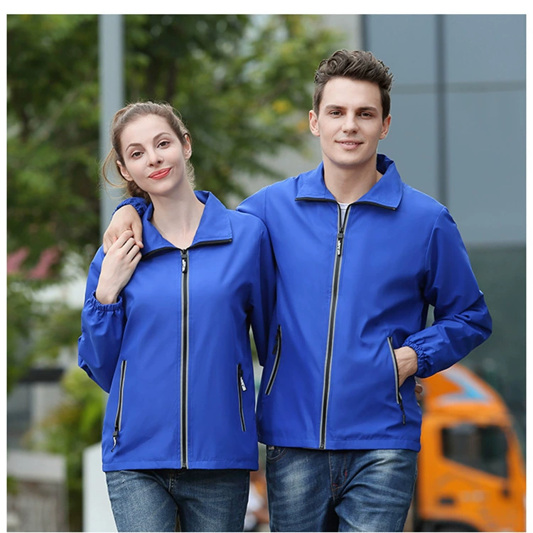 Заводская осенне-зимняя рекламная ветровка с длинным рукавом вышивка волонтерская рабочая одежда с принтом логотипа вышивка Водонепроницаемая двухслойная ветровка