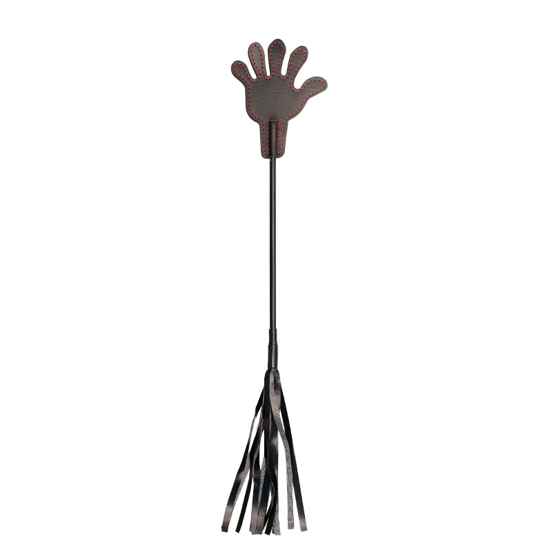 Leather Tassel Hand-Held Whip, Black Leather Paddle for Adult Sensory Play — detail image 13