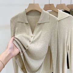 polo领针织开衫女春秋季2025新款爆款打底衫上衣薄款秋毛衣外套