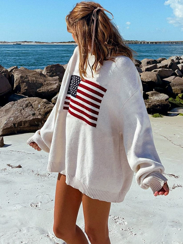 Свитер в крупную вязку oversized unisex 2023, длинные рукава, свободный крой