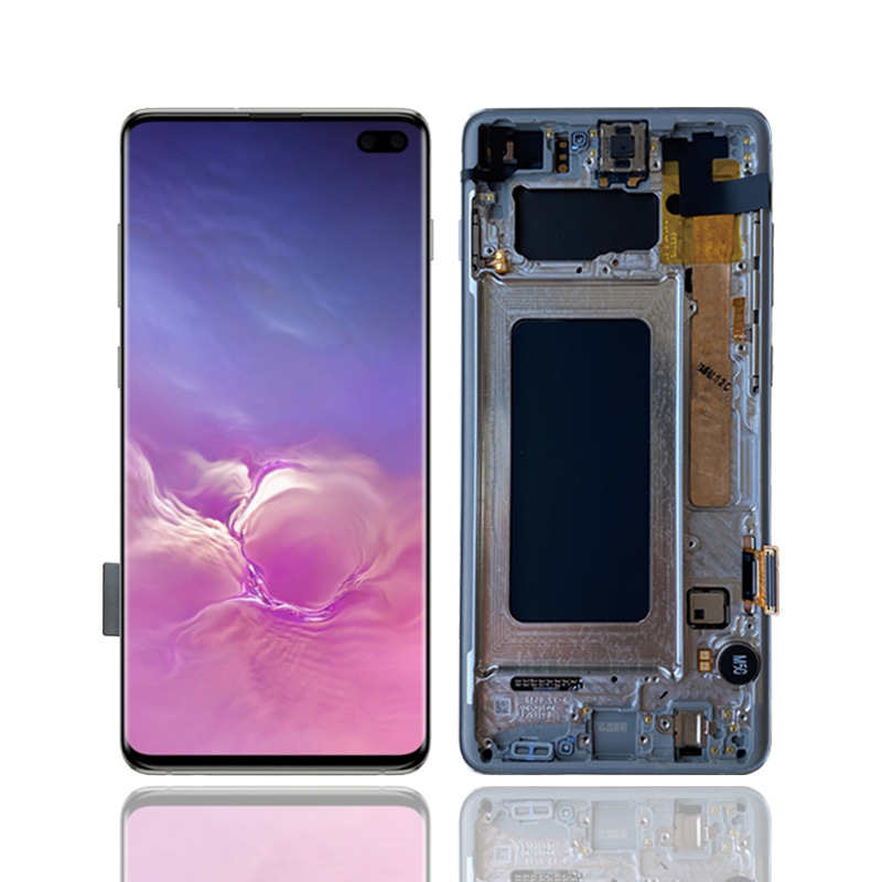 For samsung S10 plus screen assembly s10 + with frame G975F mobile phone internal and external screen original