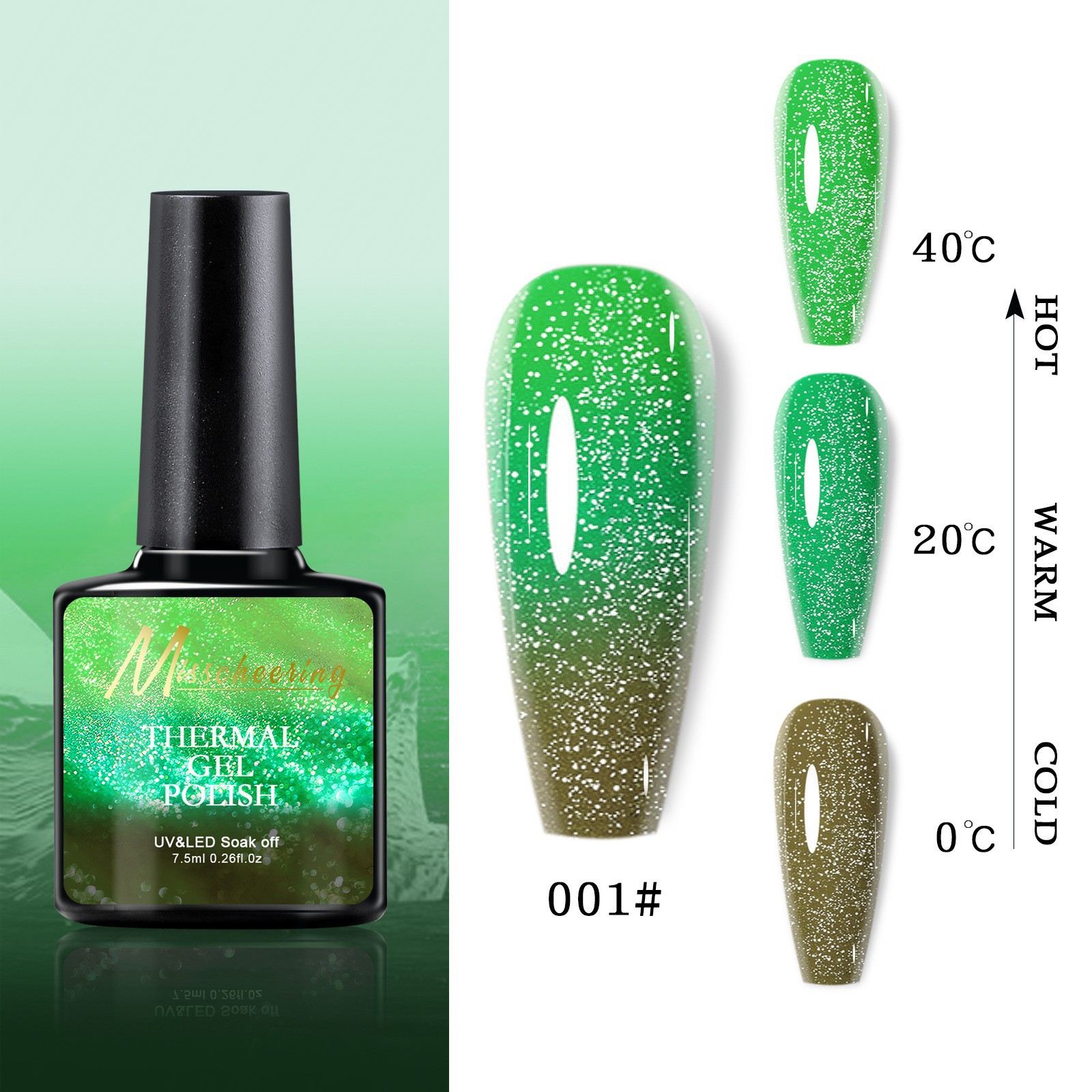 Esmalte de uñas de gel con efecto aurora que cambia con la temperatura, gel de diamante opal, gel de fototerapia de tres etapas que cambia con la temperatura, juego al por mayor.