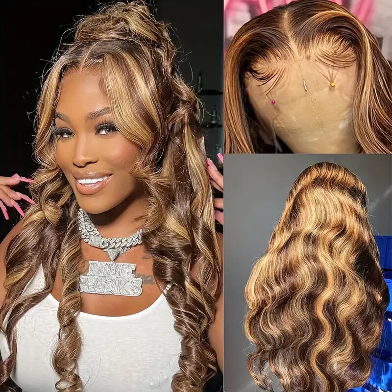 Cross-border fashion front lace 13*4 lace wig Africa hot big wave long curly hair chemical fiber full head wig
