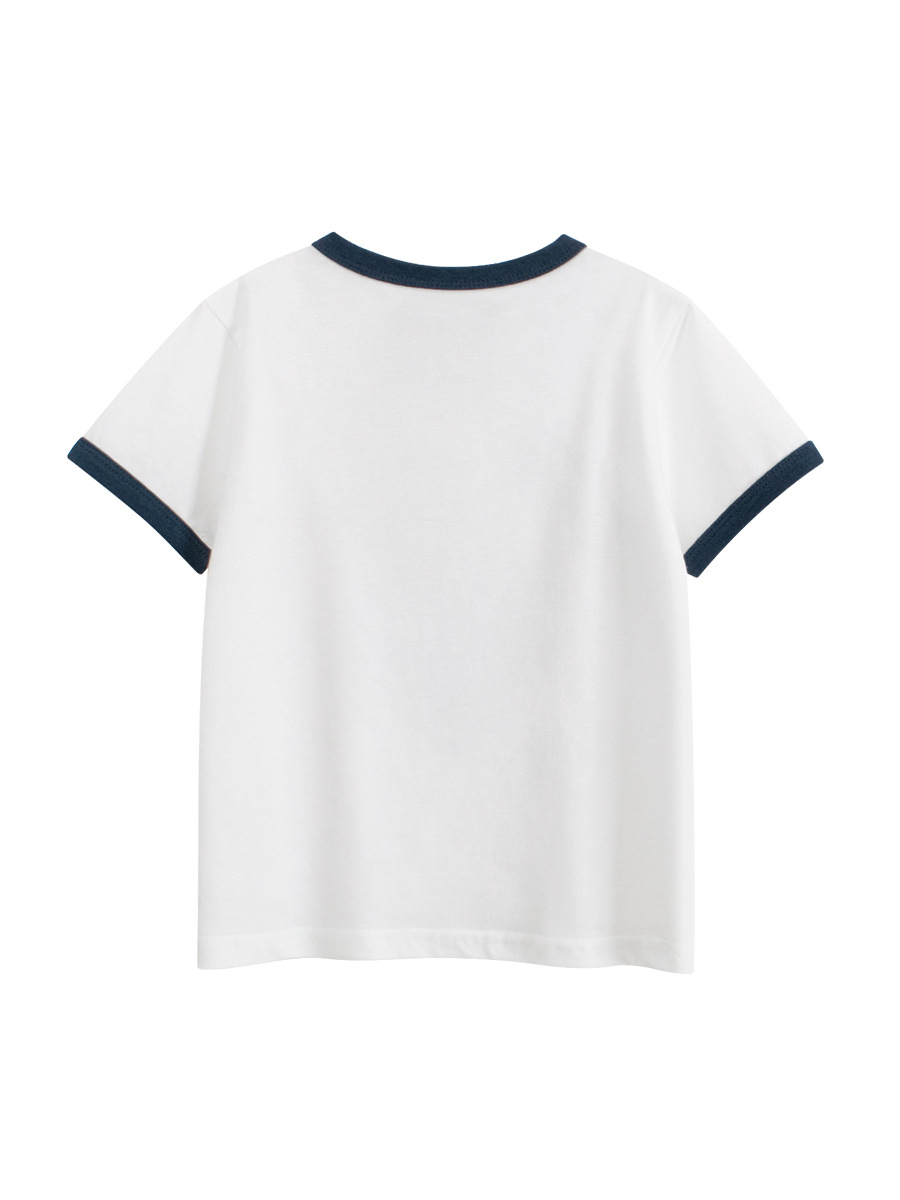 27kids ropa para niños camiseta de manga corta niños verano suéter de cuello redondo dinosaurio dibujos animados niños ropa de bebé al por mayor