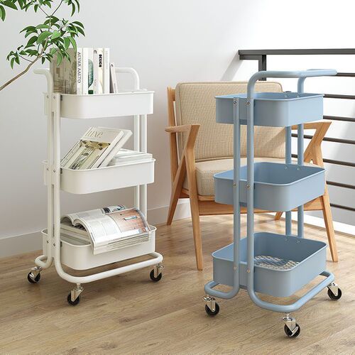 Hand Truck Storage Rack Floor Multi-layer Storage Shelf Bathroom with Wheels Small Cart Multifunctional Toy Snack Storage