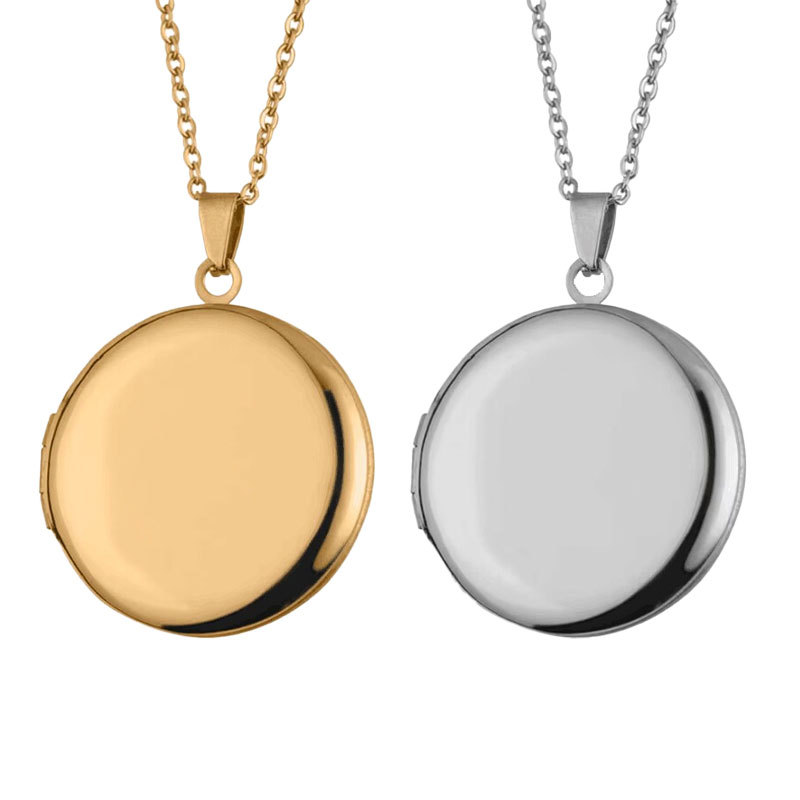 15g Weight 201 Stainless Steel Pendant Material Pendant Necklace Classification Iron Chain Material Simple Style Circle 201 Stainless Steel Iron Wholesale Pendant Necklace