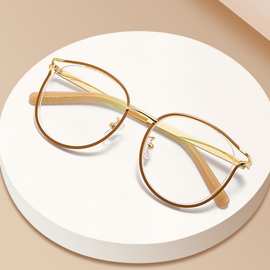 超轻合金眼镜框猫耳圆框网红款眼镜防蓝光近视眼镜女三木眼镜