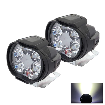 Neutral External 6Led Motorcycle Spotlights Electric Vehicles Car Auxiliary Led Headlights Modified Car Lights Fog Lights (Motorcycle headlights, headlights) - white-two-pack