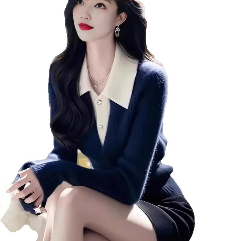 法式复古红色针织衫上衣女秋冬季新款时尚百搭洋气减龄长袖打底衫|undefined