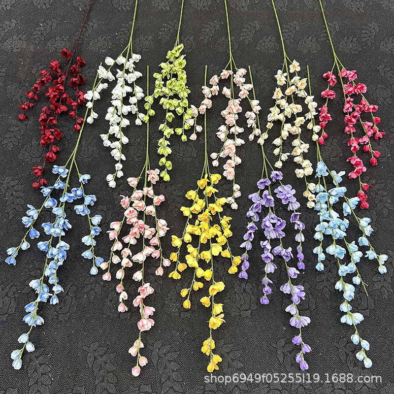 Artificial 4-Branch High-Branch Violet Line Flower Wedding Hall Decoration Silk Flower Ceiling High-Rise Flower Material Aisle Flower Arrangement Artificial 4-Branch High-Branch Violet Line Flower Wedding Hall Decoration Silk Flower Ceiling High-Rise Flower Material Aisle Flower Arrangement