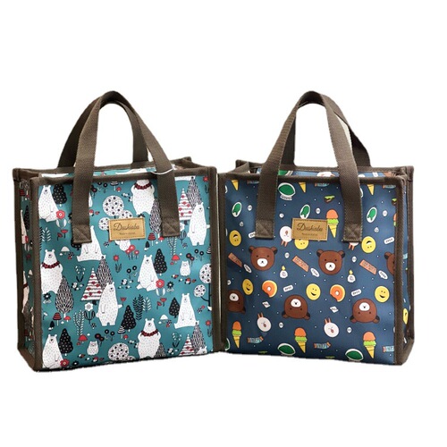 New Korean version waterproof thickened large capacity student work portable lunch box bag snacks mommy bag toiletry bag