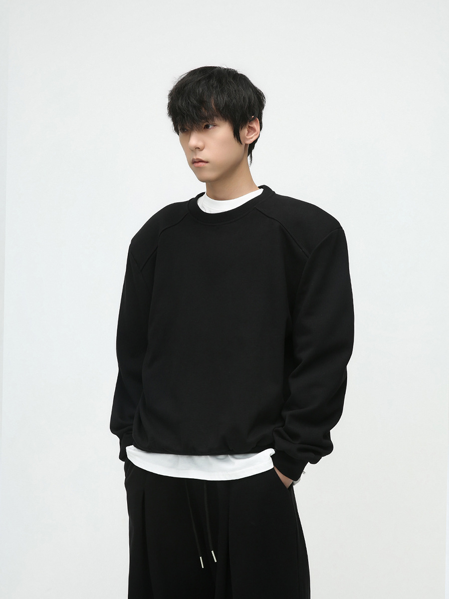 Mtlclothes ropa de Hombre | 2023 otoño nuevo estilo coreano estilo simple suelta color sólido hombro pad suéter traje moda