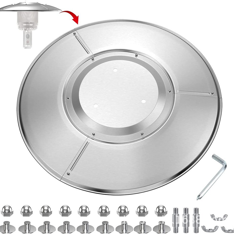 Accesorios de calefactor de gas de paraguas al aire libre cubierta reflectante de cuatro piezas fácil de ensamblar con tornillo precio al por mayor negociable