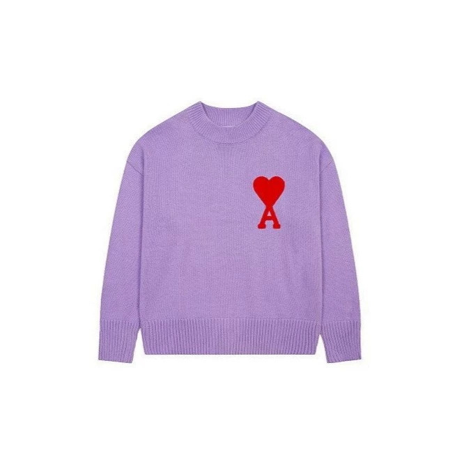 New ami cs European and American trendy brand small heart loose knit autumn and winter warm round neck sweater vest women's collection