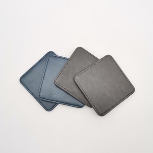 Customized Leather Coaster Morandi Color Pu Simple Round Scandinavian Pure Color Leather Coffee Mat Can Be Customized