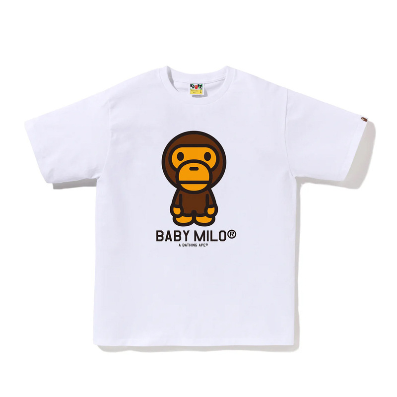 25SS 高品質ベイプ天井新猿頭純綿トップ男性と女性のための同じスタイルのラウンドネック半袖 T シャツ|undefined