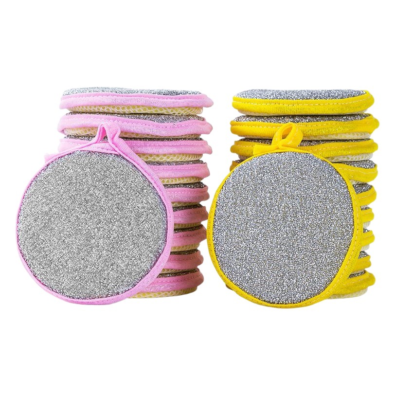 Lingote de toalla de doble cara esponja redonda esponja de lavado bloque hogar cocina estropajo lavado rey fabricante