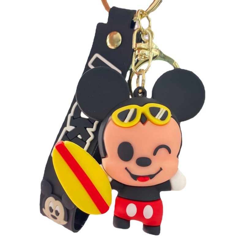 Pato donald transfronterizo llavero colgante de dibujos animados mickey mouse coche llavero bolsa muñeca máquina joyería pequeño regalo