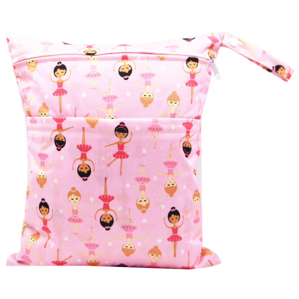 Asenappy bolsa de pañales 30*36cm bebé doble cremallera impresión impermeable bolsa de pañales cien tipos de impresión en stock