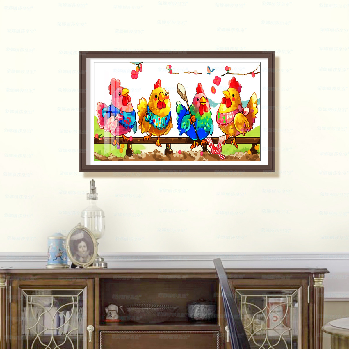Mona Lisa Royal Cross-Thered Suéter nuevo minimalista para la decoración de la sala de estar bordado a mano